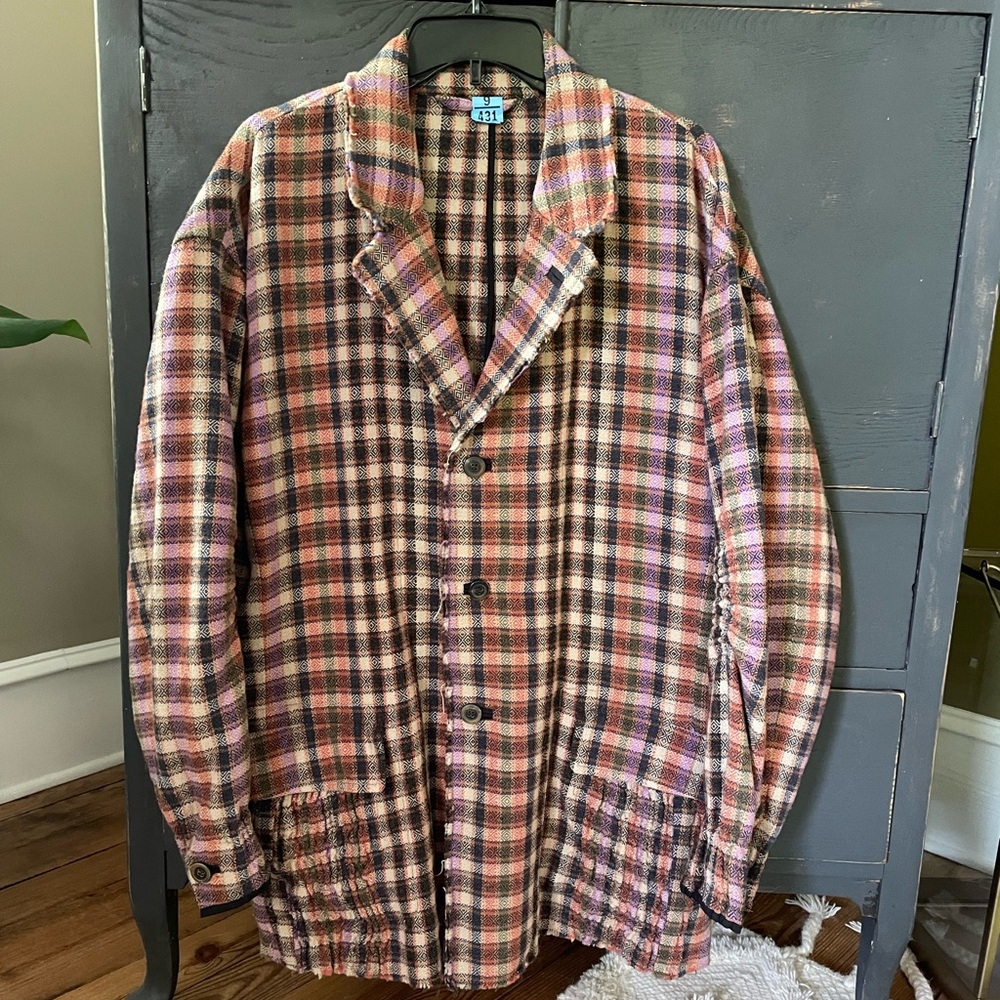 Marithe Francois Girbaud Plaid Jacket - Pink, Brown, Orange, Green